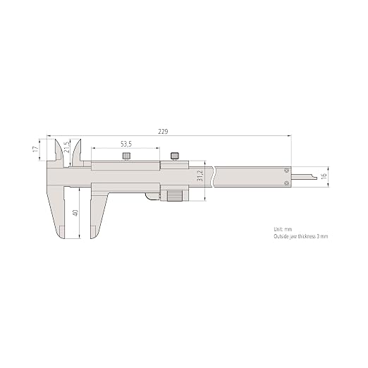 Mitutoyo 532-120 Vernier Caliper, Stainless Steel, Inch/Metric, 0-7" Range, +/-0.0011" Accuracy, 0.001" Resolution | Stainless Steel