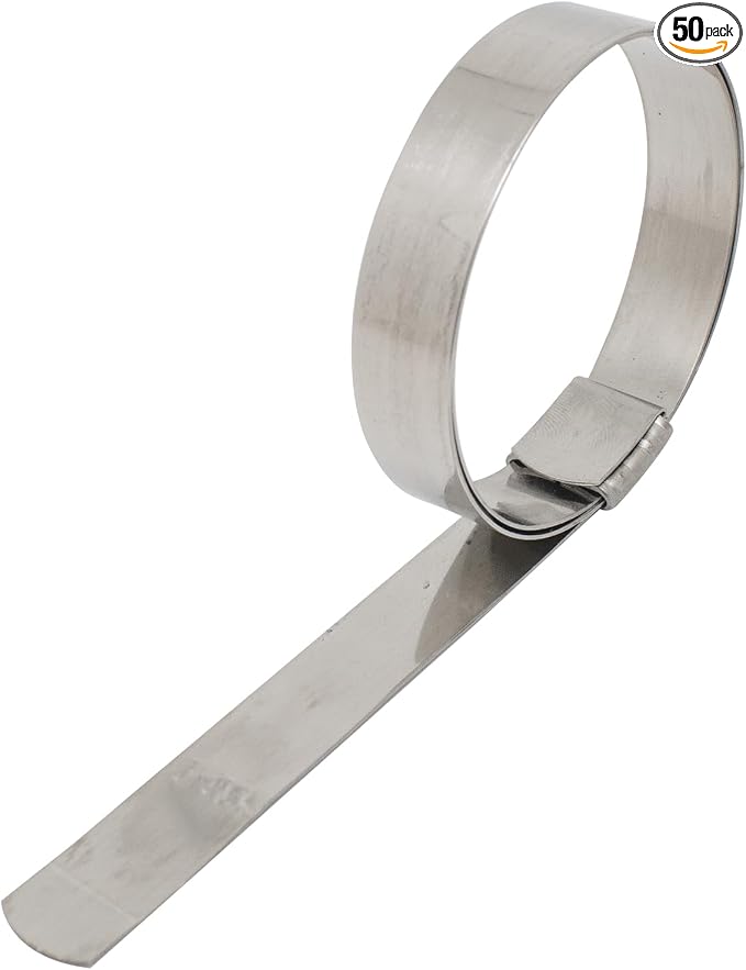 5/8" W x 3.5" Di (50 Pack) Center Punch Clamp band hose clamps 201 stainless steel