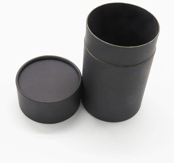 WENPACK 12pack Paperboard Tube with Lid Round Cardboard Box Container (2.84" D*4.4" H, Black)