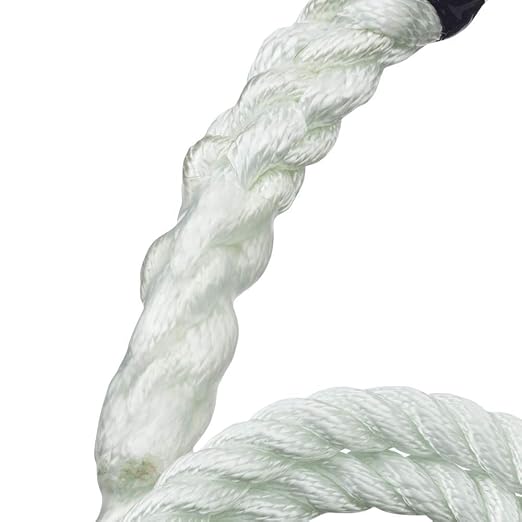 Peakworks Fall Protection Restraint Lanyard with Rope and 2 Snap Hooks, 2 ft. Length, White, V8151002