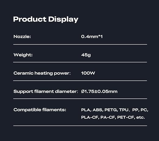 Creality K2 Plus Ceramic Heating Block Upgrade Kit, with Quick-Swap Nozzle, High Thermal Conductivity & 350°C High Temperature Resistancefor, K2/K2 Plus/Creality Hi 3D Printers
