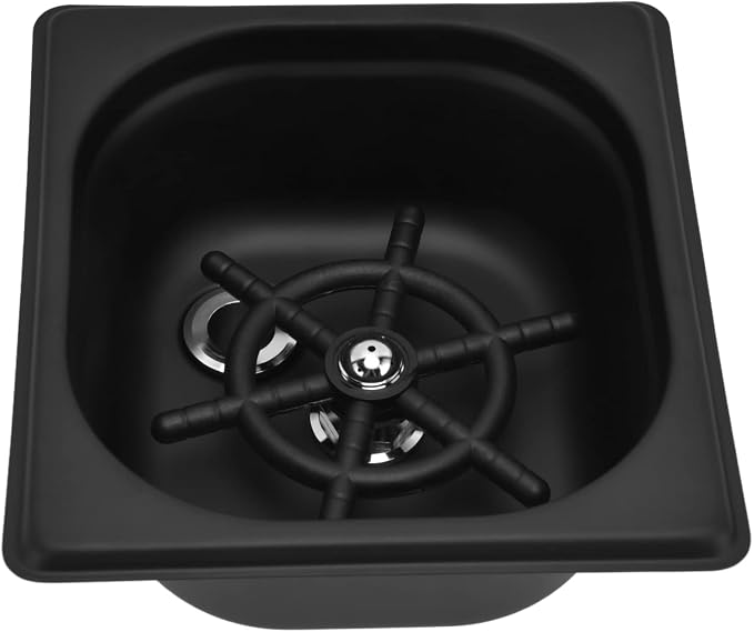 Glass Rinser, Square Stainless Steel Automatic Cup Washer Cleaner Quick Rinser Kitchen Sink Accessories for Bar Pub Restaurant Coffee Shop Hotel Black