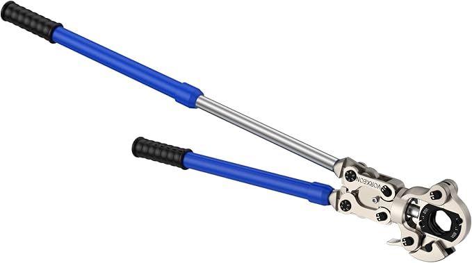 Propress Tool for Copper Pipe Mechanical Copper Tube Crimping Tool with 1/2, 3/4 and 1 inch Dies One-Squeeze Completion Crimper Telescopic handle