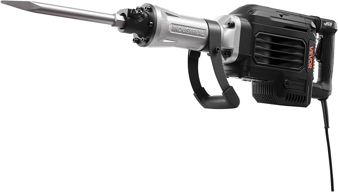 VEVOR Demolition Jack Hammer, 3000 W Powerful Electric Jackhammer, 1700 BPM Concrete Breaker with a Point Chisel, Carrying Case, Gloves, Goggles, for Concrete, Wall, Brick, Tile and Foundation