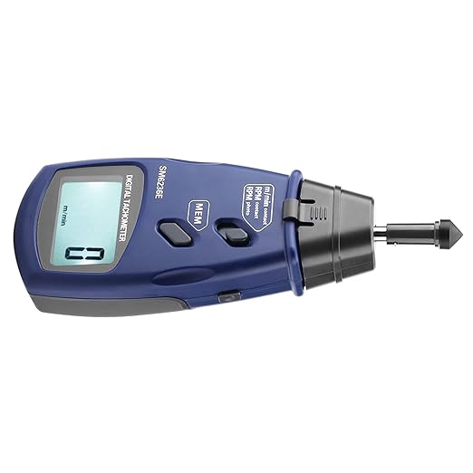 Digital Tachometer DT6236E RPM Meter with Large Display, RPM Meter for Small Engines, 2.5 to 99999 RPM Chainsaw RPM Tachometer 5 Digits Tach LCD Rotation Gauge Meter 96 Data Logging