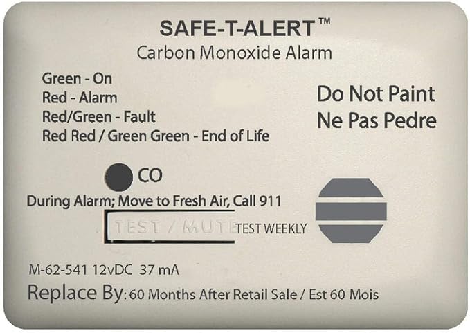 MTI Industries 62-541-MARINE-WT Detector Marine Co Alarm White
