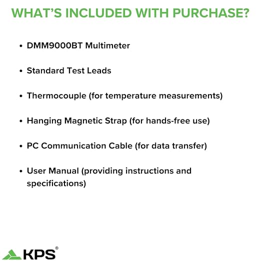 KPS DMM9000BT TRMS Multimeter – 1000V with Bluetooth, NCV & True RMS | Built for Field Technicians and Diagnostic Pros