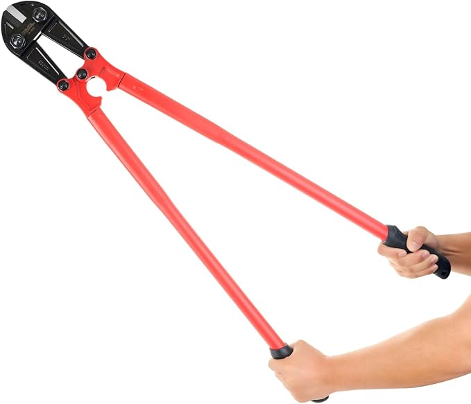 BLACK CANYON 36" Heavy Duty Bolt Cutter, High Hardness Cr-Mn Steel Blades, Long Handle Power Cutter for Chains, Padlocks, Bolts & Metal