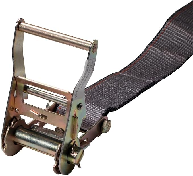 Mytee Products (100 Pack) 2'' x 16' E Track Straps w/Spring E-Fittings - Grey Ratchet Etrack Straps w/Heavy Duty 4000 lbs Breaking Strength for Enclosed Trailers, Trucks & Vans