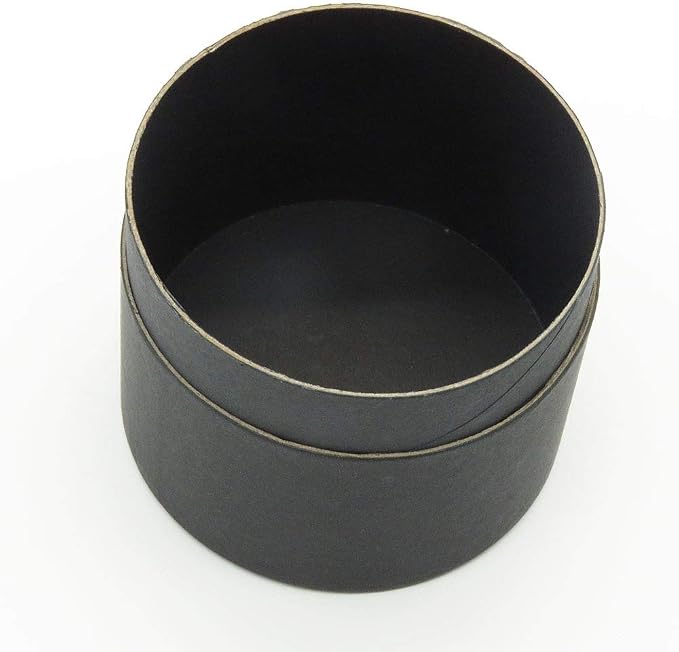 WENPACK Paperboard Tube with Lid Round Cardboard Box Container (3.22" D*2.2" H, Black)
