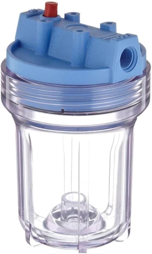 IPW Industries Inc. -Compatible for Pentek™ 158110 - Standard 5" Filter Housing with 3/8" NPT #5 Under Sink Clear Water Filter Housing with Pressure Relief Button