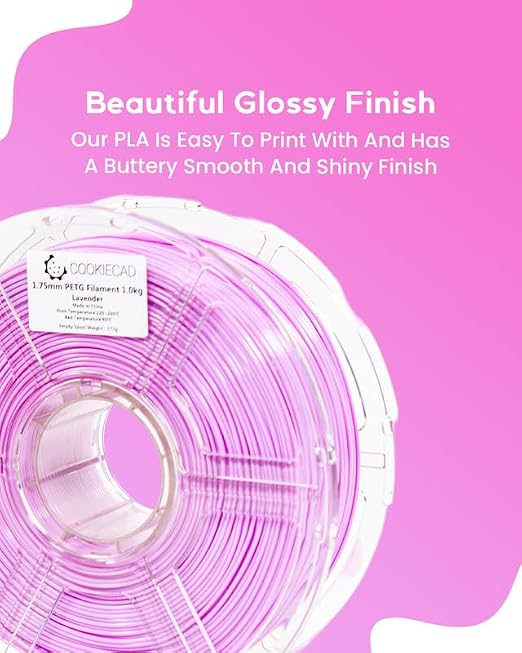 Cookiecad PETG Filament 1.75mm 1kg Purple Pastel 3D Printer Filament - Lavender PETG