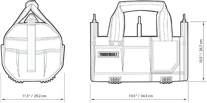 ToughBuilt - 12" Modular Tool Tote with Compact Jobsite Organization, Portable Lightweight Design, and Versatile Tool Storage (TB-81-12)