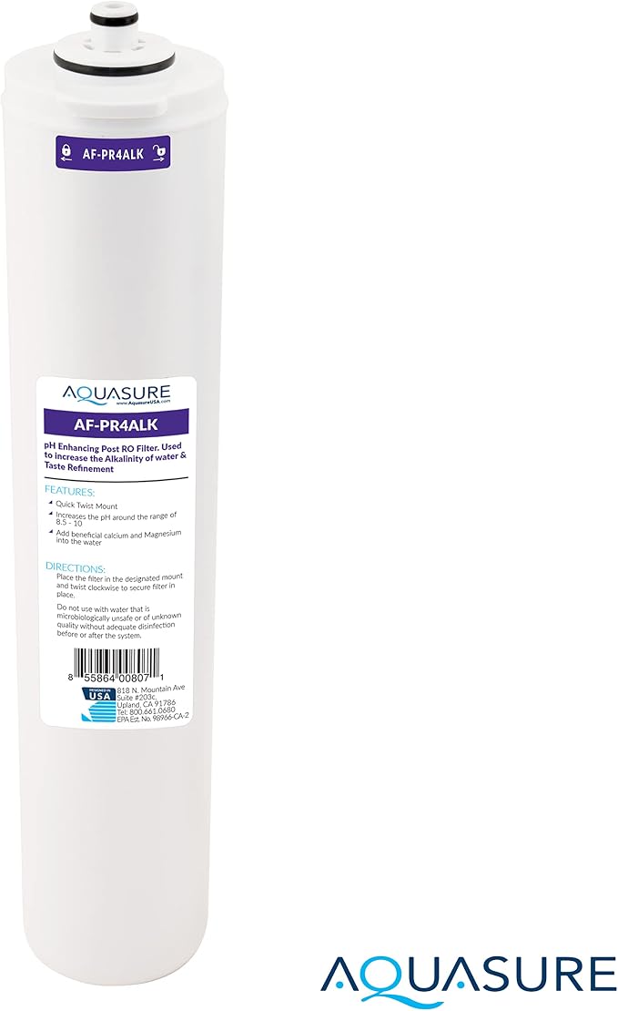 Aquasure Premier Series Stage 1, 2, 4 Sediment, Carbon Block & Alkaline Remineralizing Replacement Filter Cartridge AF-PRE-ALK, for AS-PR75/100 4-Stage Reverse Osmosis RO Water Filtration System