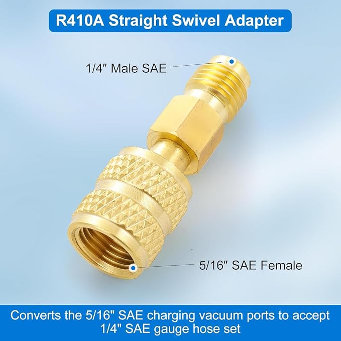A2L Manifold Gauge Set, 3 Way AC Refrigerant Charging Hoses, R1234YF High and Low Quick Coupler with R1234YF Self-Sealing Can Tap, 5FT HVAC Manifold Gauge Hose Kit for R1234YF/R410A/R32/R454B/ system