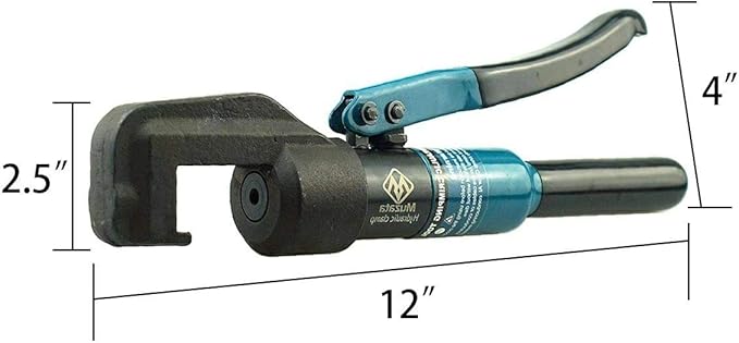Muzata Custom Cable Railing Crimping Tool Hydraulic Crimper Hydraulic Crimping Tool for 1/8" Stainless Steel Cable Railing Kit Wire Rope Swaging Kit with Wire Cutter CR09 CK12