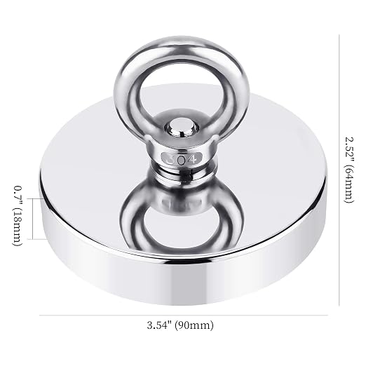 FINDMAG Magnet Fishing Kit with Case Fishing Magnets 1000 LBS Pulling Force Super Strong Neodymium Round Magnet for Heavy Duty Use - 3.54inch Diameter