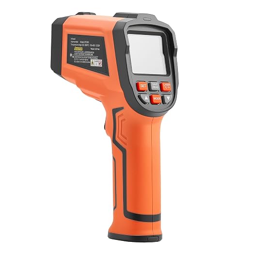 VEVOR Infrared Thermometer, -22℉ to 2912℉ Dual-Mode IR Thermometer Gun with K-Type Thermocouple, Dual Laser Heat Temperature Gun Non-Contact for Metal Smelting/Engine/Industry/Cooking (Not for Human)