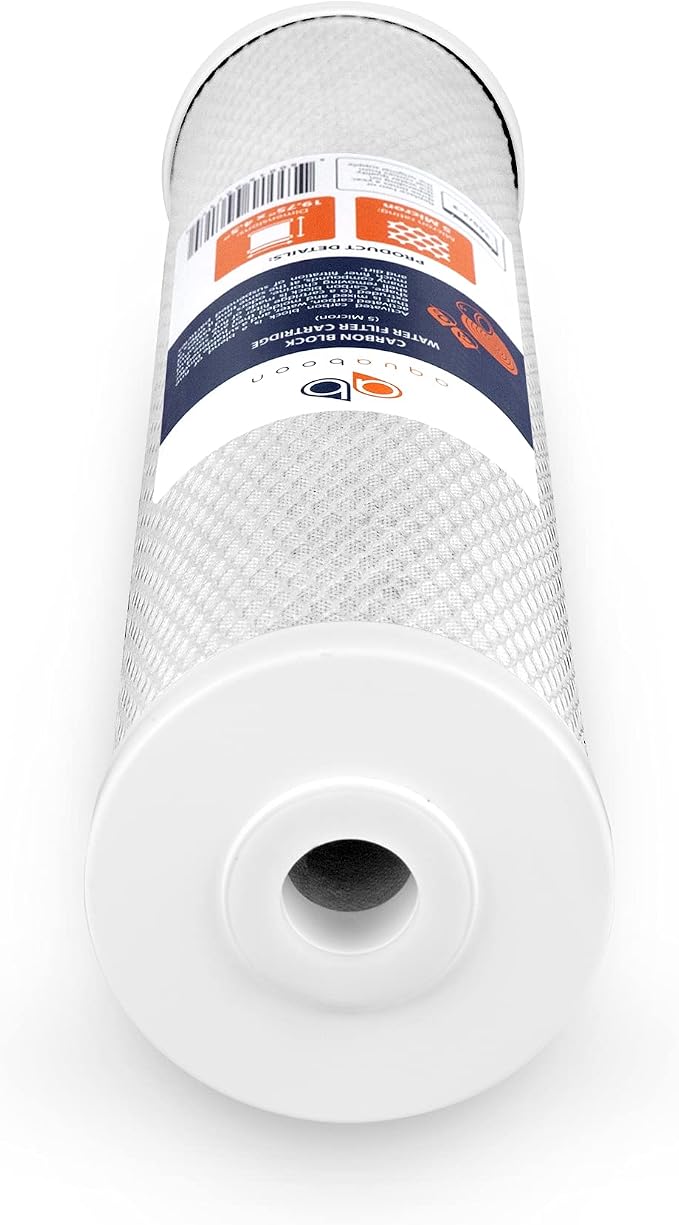 Aquaboon 4.5 x 20 Carbon Block Filter Cartridge Large - 5 Micron Whole House Water Filter Replacement Remove Chlorine Taste Odors Compatible with FC25B, EPM-20BB, CB-BB-20, 155783-43 (1 Pack)