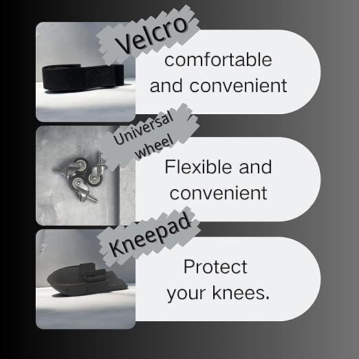 Professional Heavy-Duty Knee Rollers with Smooth-Rolling Casters & Gel Cushion – 360° Glide Mobility, Secure Fit, Work-Grade Protection for Adults, Yellow, One Size