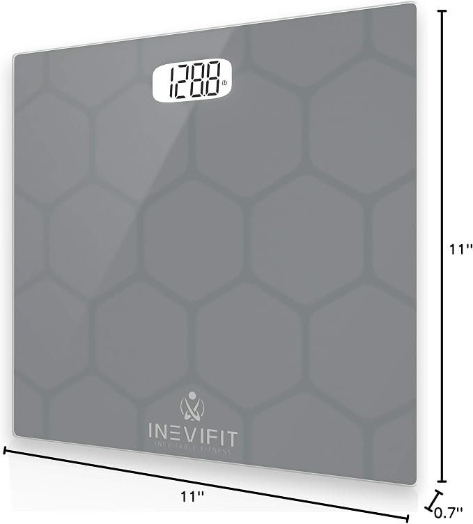 INEVIFIT Bathroom Scale, Highly Accurate Digital Bathroom Body Scale, Measures Weight up to 400 lbs. Includes Batteries