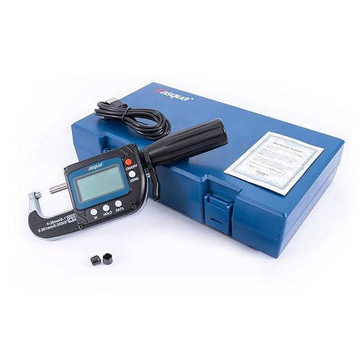 Dasqua IP65 High Precision Digital Outside Micrometer 0-1"/25mm, Industrial Level Measuring Tools for Professionals, Accuracy 0.002mm