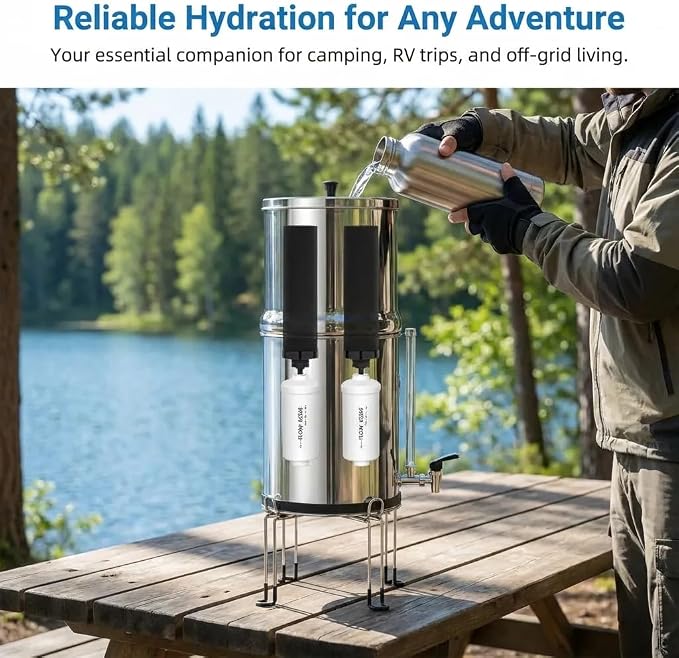 Black Filter 4 Packs, NSF/ANSI 42 Certified Replacement for BB9-2 Purification Elements, Compatible with Berkey Gravity Water Filtration System, Reduces Contaminants & Improves Water Taste