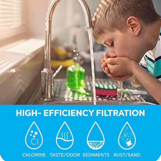 Clearbrook SF-12-F 12-Inch Fluoride Filter Replacement Cartridge, Quick Connect System, Under Sink Installation, Easy to Replace, Durable Design, Ideal for Home Use