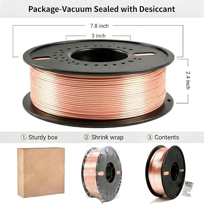 Silk PLA 3D Printing Filament 1.75mm Filajoy3D 3D Printing Filament 1KG, Dimensional Accuracy ±0.03mm, Compatible with Most FDM 3D Printers, Pink