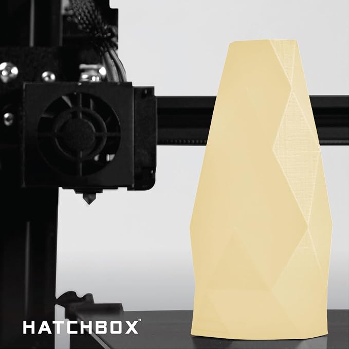 HATCHBOX 1.75mm White Wood PLA 3D Printer Filament, 1 KG Spool, Dimensional Accuracy +/- 0.03 mm, 3D Printing Wood Filament