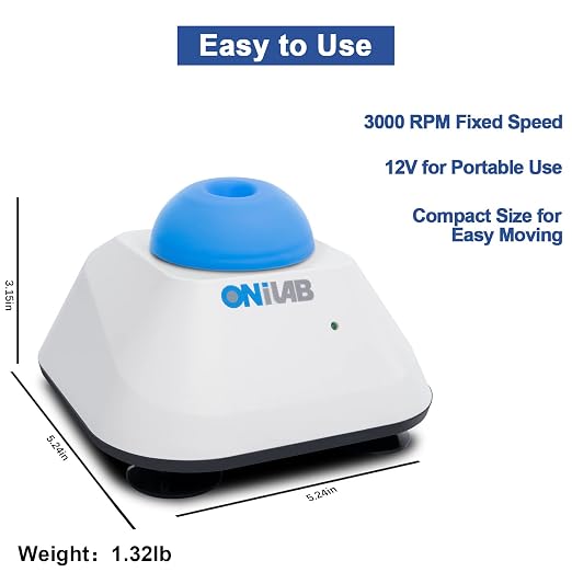 ONiLAB Mini Vortex Mixer with Touch Function, Lab Mixing, Nail Polish, Eyelash Adhesives and Acrylic Paints Mixing, Lab Vortexer with Sturdy Aluminum Cast Base,120pcs 7/32in Mixing Balls,Blue