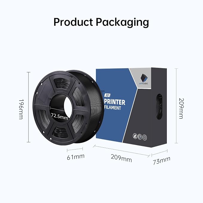 ANYCUBIC ASA Filament 1.75mm, Weather & Heat Resistant, 3D Printer Filament Suitable for Printing Outdoor Functional Parts, Dimensional Accuracy +/- 0.02mm, 1KG Spool, Black