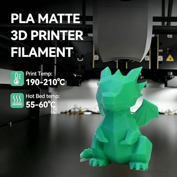 3D Printer Filament Matte Dual Color PLA Matte Blue-Green, Dimensional Accuracy +/- 0.02 mm, 1KG Spool(2.2lbs) 1.75mm PLA Filament for Most FDM 3D Printers, Matte Blue-Green