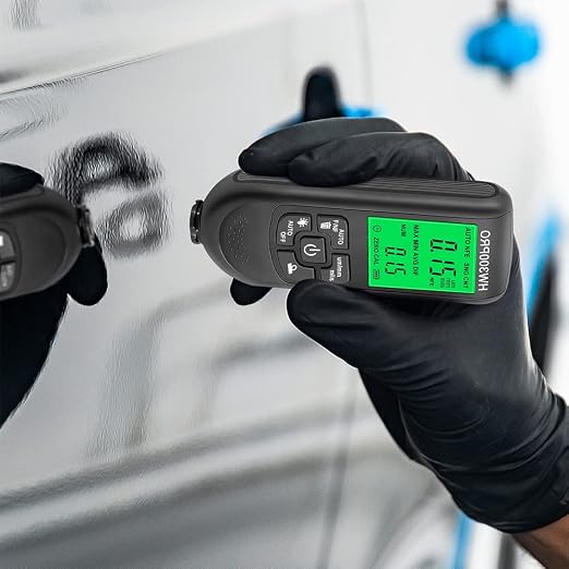 Paint Thickness Gauge, Digital Meter for Automotive Coating Thickness Gauge Tester, LCD Display Paint Mil Thickness Meter Gauge for Used Car Paint Depth Meter 0-2000um(Black)