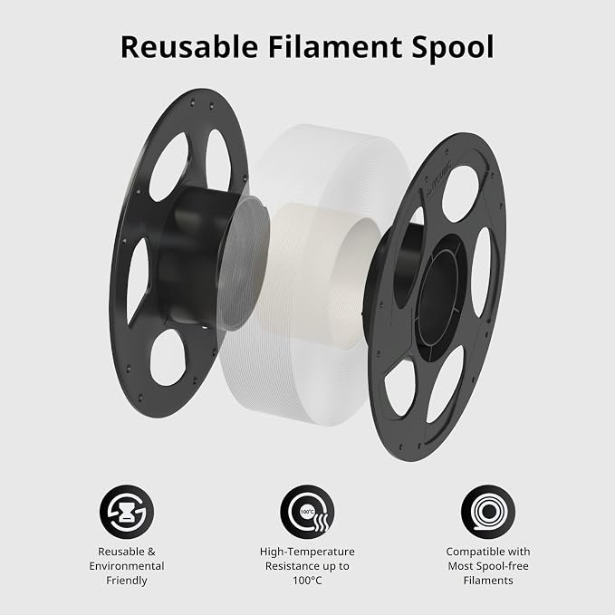 ANYCUBIC PETG-CF Carbon Fiber 3D Printer Filament 1.75mm, Durable Impact & Heat Resistant, Satin Carbon Fiber Texture, 1KG Reusable Spool, Black