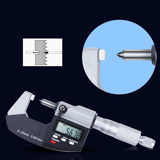 Crimp Height Digital Micrometer, Electronic Micrometer Measuring Tool, 0-1"/0-25mm, 0-1"/0.00005", Inch/Metric