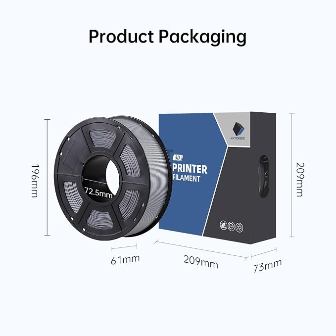 ANYCUBIC ASA Filament 1.75mm, Weather & Heat Resistant, 3D Printer Filament Suitable for Printing Outdoor Functional Parts, Dimensional Accuracy +/- 0.02mm, 1KG Spool, Gray