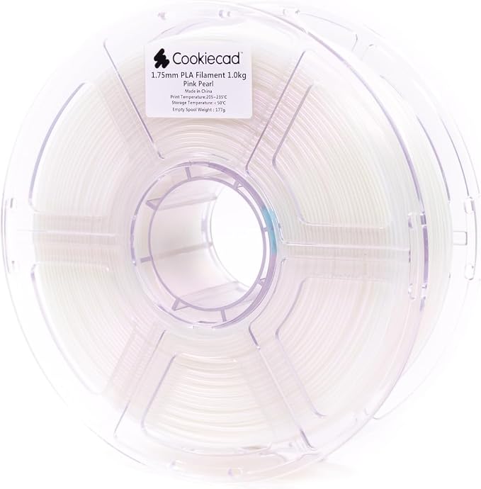 Cookiecad PLA Filament 1.75mm 1kg Iridescent Glitter 3D Printer Filament - Pearl Pink PLA