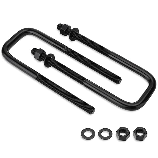 4pcs Extended Square Bend U-Bolts 8.5" Long x 2.5" Wide x 9/16" Threads with Hardware