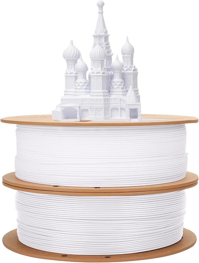 3DHoJor PLA Pro PLA+ Filament 1.75mm 3D Printer Filament Bundle 1kg*2 (4.4lbs) Dimensional Accuracy +/- 0.03 mm-2 Pack Cold White