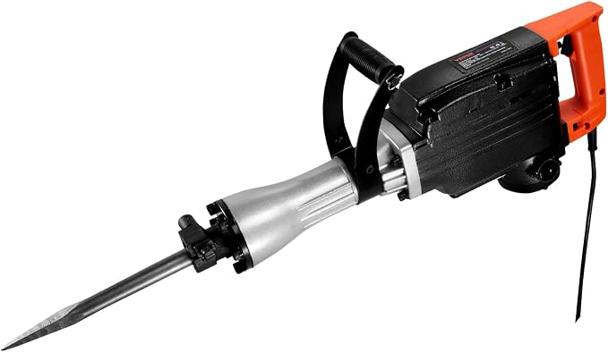 VEVOR Demolition Jack Hammer 2200W Electric Jackhammer Concrete Breaker | For Concrete Demolition, 1350 BPM, 360° Rotary Handle, Heavy Duty, Portable, with 4pcs Chisels Bit and Storage Case, Black