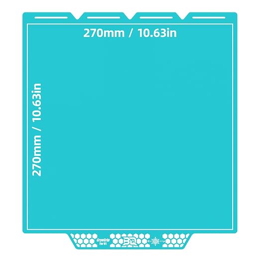 BIQU CryoGrip Pro Glacier Build Plate for Snap-Maker U1 3D Printer, Low Temperature Printing, Double-Sided Spring Steel Sheet, 276X301mm, 1 Piece