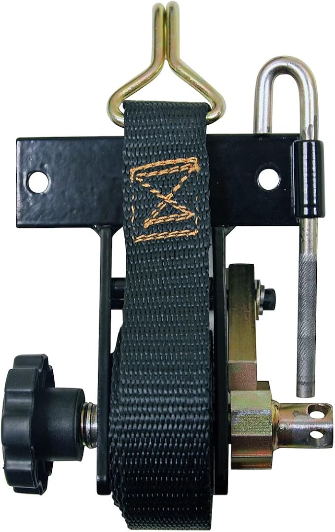 Buyers Products 5480005 Ratchet Tie Down for Square Tube Ladder Racks with Double J Hooks, Pack of 2, Trailer Cargo Control, Pickup Truck Contractor Rack, Pickup Truck Cargo Accessories, Black