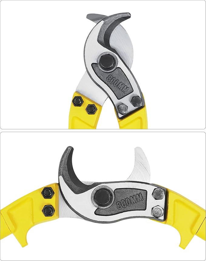 QWORK Cable Cutter, 32 Inch Stainless Steel Hardened Cutter for Cutting Up to 1/2" Wire Rope