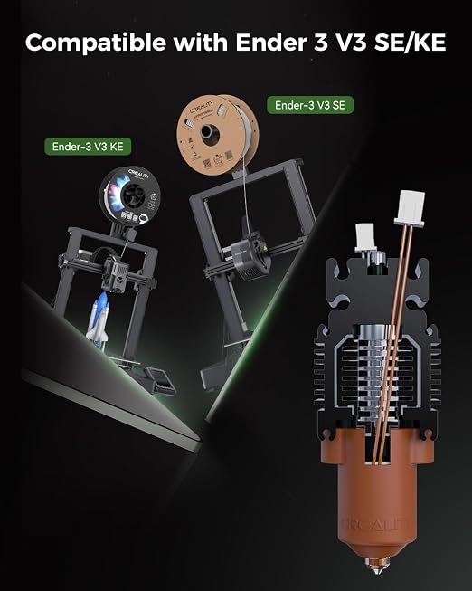 Creality Official Ender 3 V3 SE/3 V3 KE Upgrade Hotend Kit, with Quick-swap Nozzle Kit, Supports 300°C High Temperature, 600mm/s High-Speed Printing, Ceramic Heating Block for Ender 3 V3 SE KE