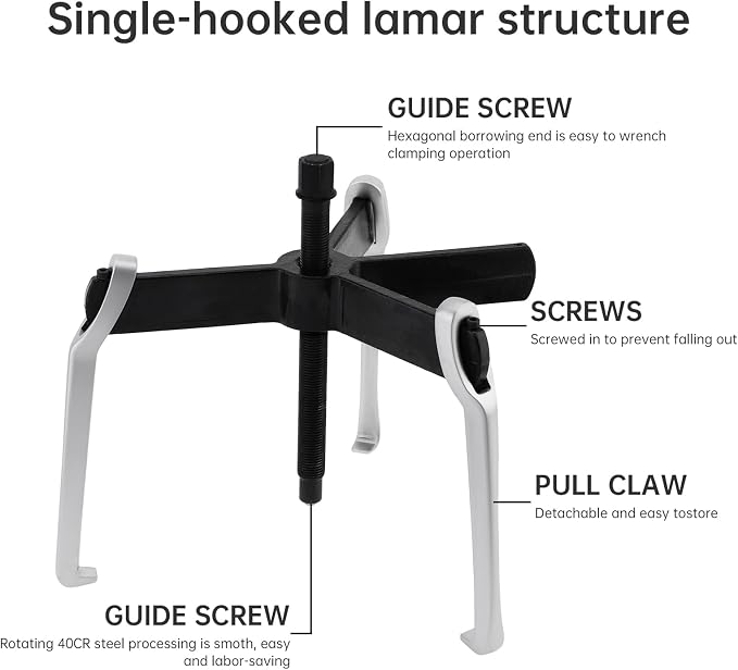 ChgImposs 2 Jaw 3 Jaw Gear Puller, Adjustable Bearing Puller, Reversible Removal Tool for Internal External Pulling, Puller Tool for Removal of Pulleys Flywheels Bearings Gears (12 Inch)