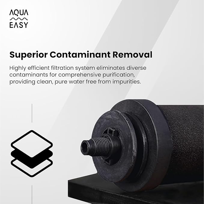 AquaEasy Go 4 Inch Activated Carbon Water Filter Candle (2 Piece) Replacement Gravity Water Filter Candle Compatible With AquaEasy Go and Gravity water filter systems