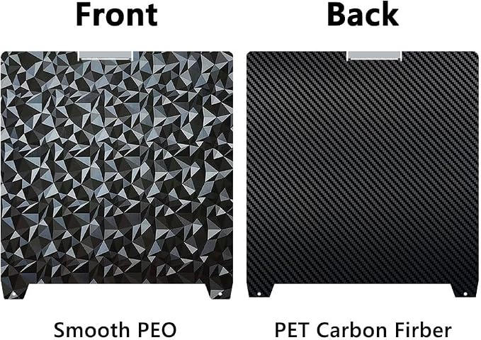 370x370mm K2 Plus Build Plate, Double-Sided PEO PET Build Plate Printing Bed Platform for Creality K2 Plus 3D Printer,Flexible Spring Steel Sheet Without Magnetic Base for Creatily K2 Plus