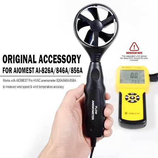 Replacement Vane Sensor for AIOMEST AI-826A AI-846A AI-856A Anemometer, Wand Sensor ONLY, Anemometer is NOT Included
