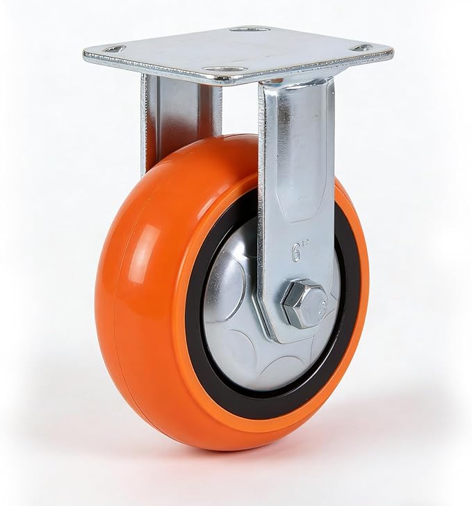 GarveeTech Heavy Duty Casters Wheels Set of 4 with 2 Locking Casters, Load Capacity 1800lbs for Carts, Furniture, and Workbench (Orange)
